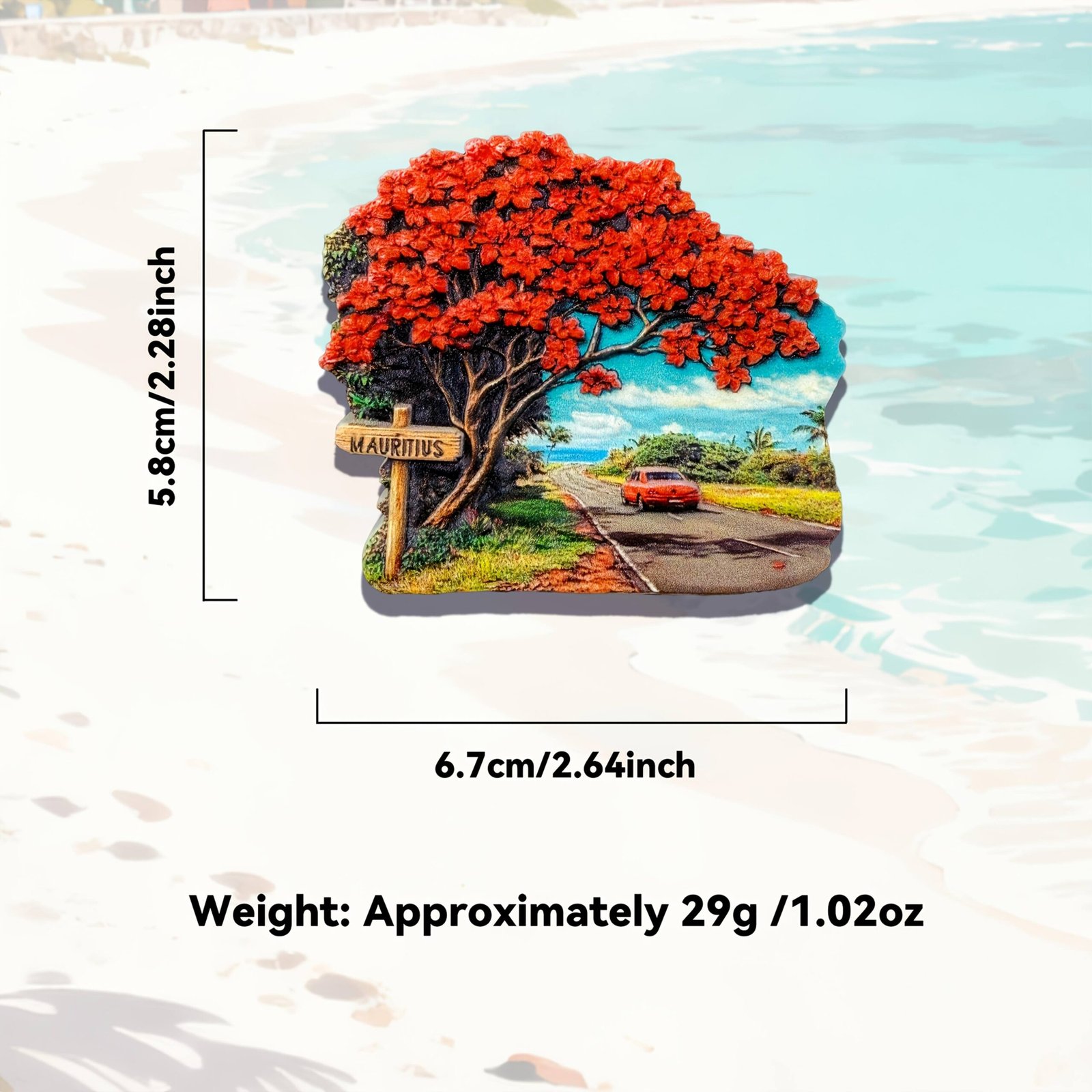 Mauritius Flame Tree 2D Acrylic Ppowerful Fridge Magnet - Image 4
