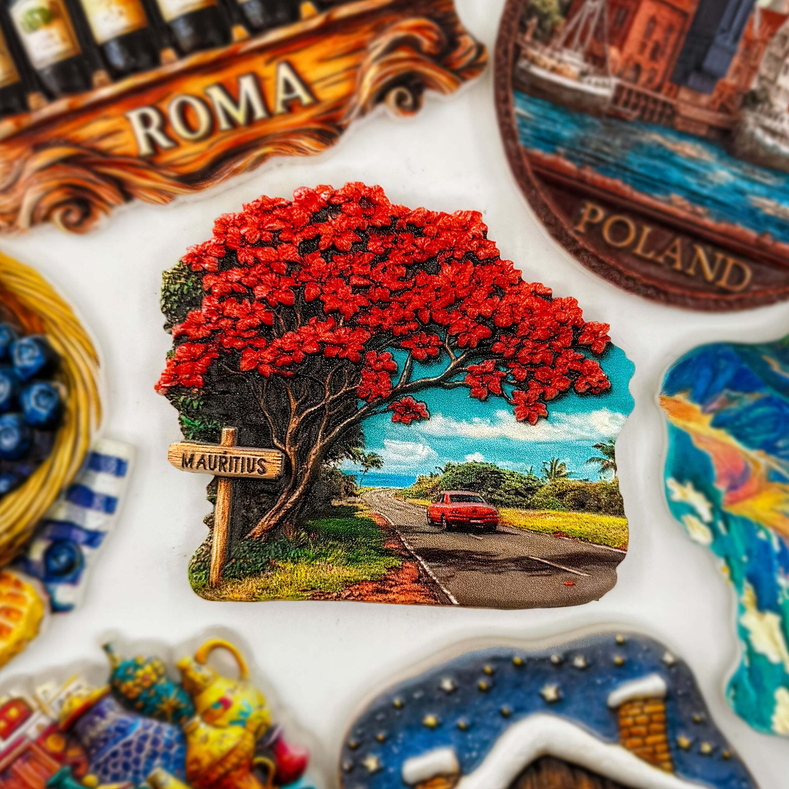 Mauritius Flame Tree 2D Acrylic Ppowerful Fridge Magnet - Image 2