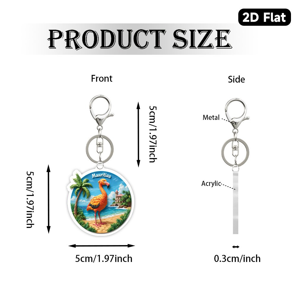 Mauritius Dodo Bird 2D Flat Acrylic Keychain Gift - Image 5