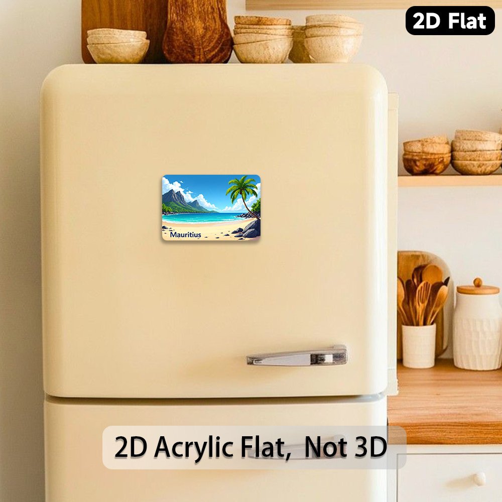 Mauritius Beach Fridge Magnet – Tropical Palm Tree Acrylic Souvenir - Image 3