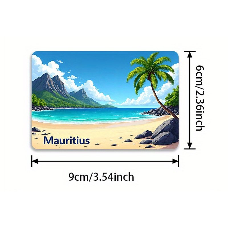 Mauritius Beach Fridge Magnet – Tropical Palm Tree Acrylic Souvenir - Image 5