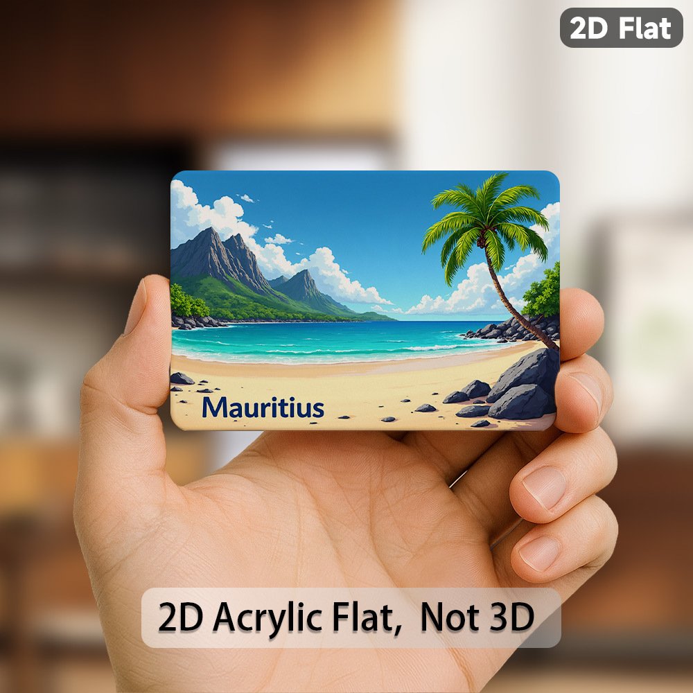 Mauritius Beach Fridge Magnet – Tropical Palm Tree Acrylic Souvenir