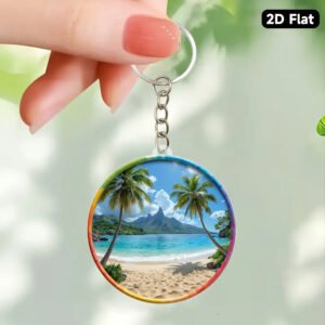 mauritius-calm-beach-2d-flat-acrylic-keychain-pendant