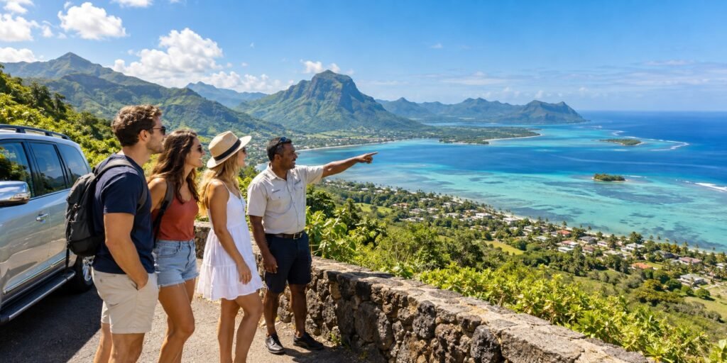 First-time visitors exploring Mauritius with a local guide