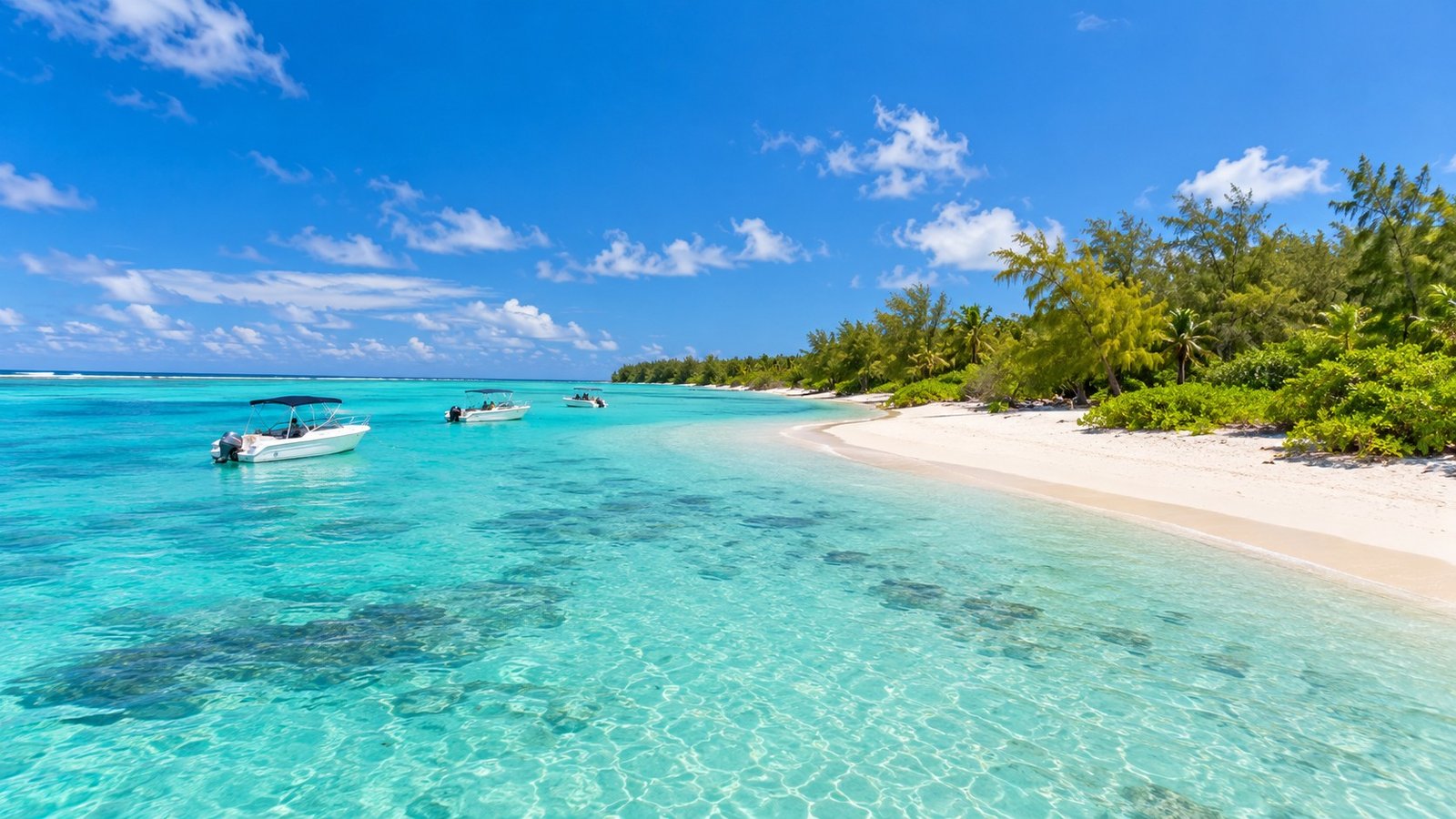 Ile aux Cerfs lagoon and beach in Mauritius